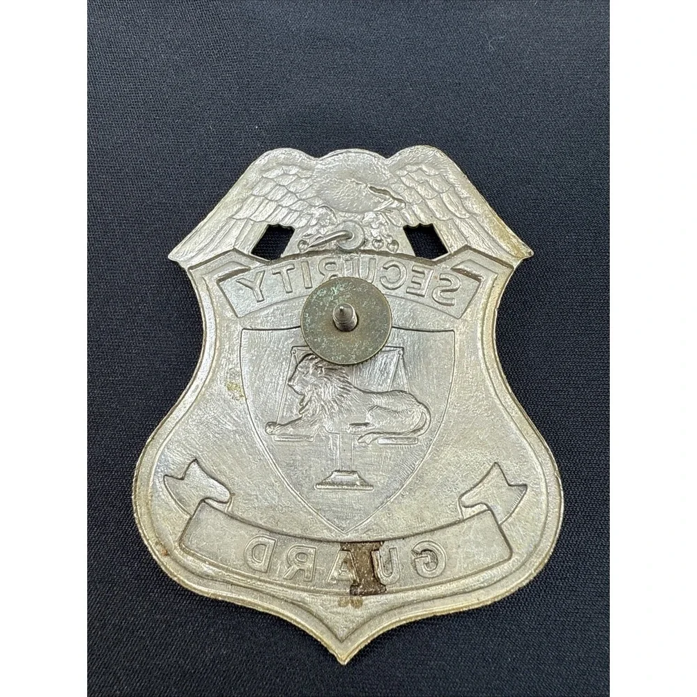 Vintage Pine Tree Security Guard Maine Obsolete Security Guard Badge Silver Tone